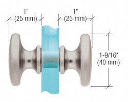 CRL Traditional Style Back - to - Back Shower Door Knobs SDK100BN