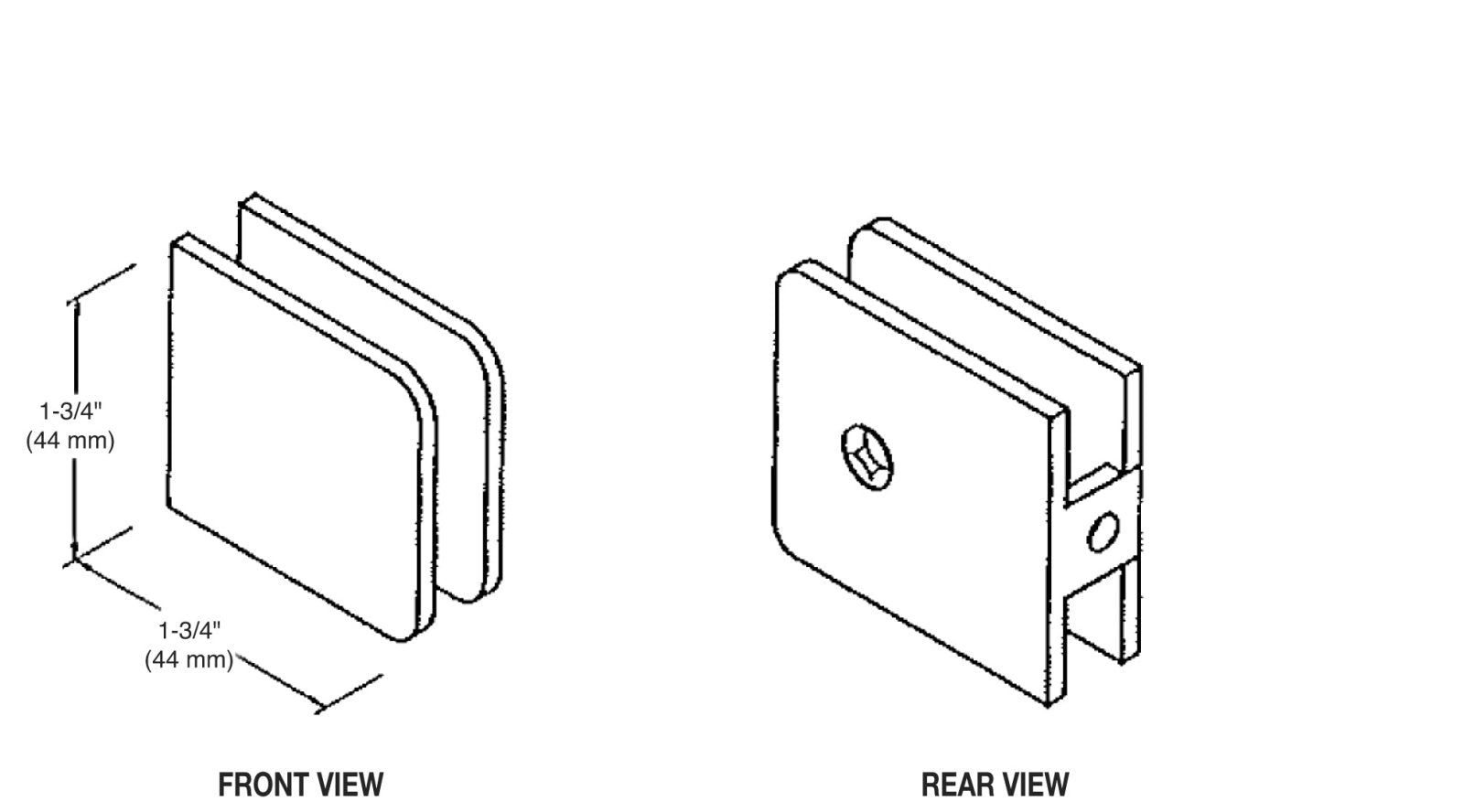 U.S. Horizon Mfg. Traditional Style Fixed Panel Glass Clips CEGTWOB