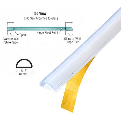 CRL Translucent Silicone Bulb Seal With Pre - Applied Tape