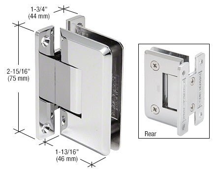 CRL Trianon 037 Series Wall Mount 'H' Back Plate Hinge *Discontinued* TR1037CH