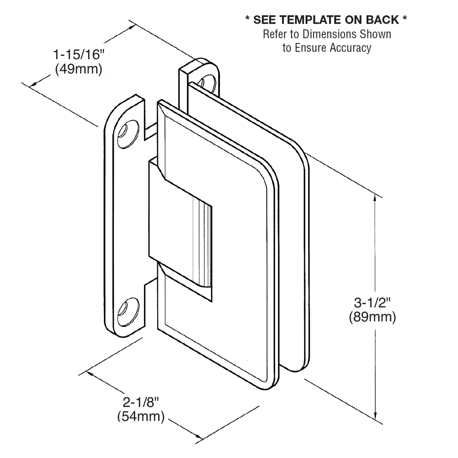 CRL Ultimate 037 Series Wall Mount 'H' Back Plate Hinge ULT037PS