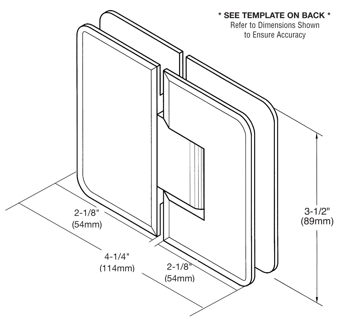 CRL Ultimate 180 Series 180 Degree Glass - to - Glass Hinge ULT180PS