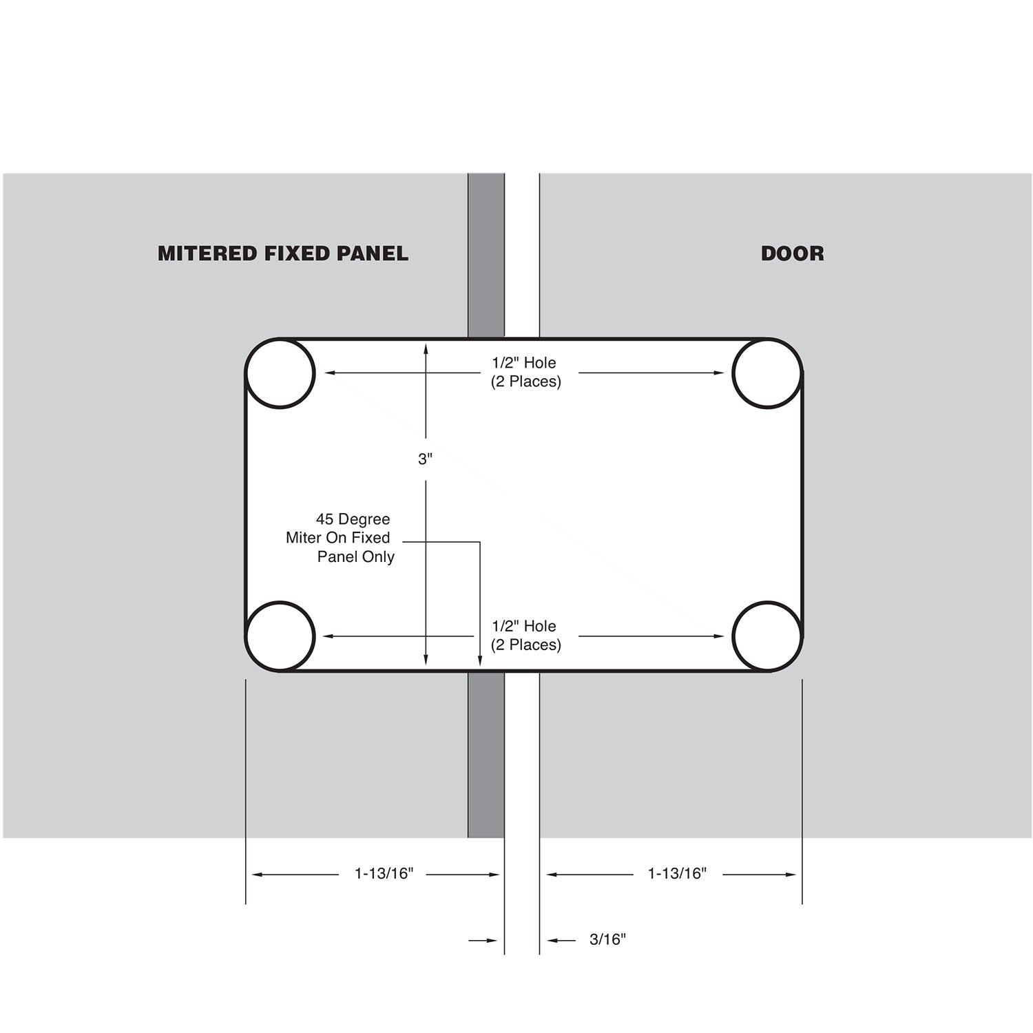 U.S. Horizon Mfg. 135° Glass to Glass Majestic Series Hinge HMB135GTGGM