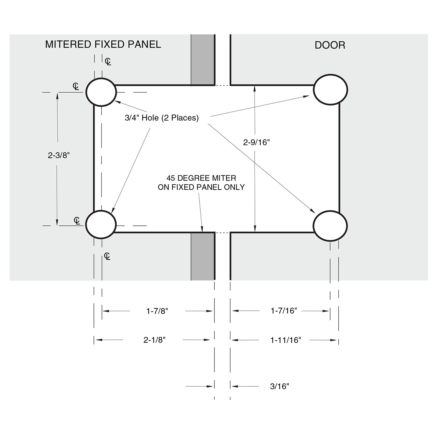 U.S. Horizon Mfg. 135º Glass to Glass Premier Series Hinge HP135GTGAB