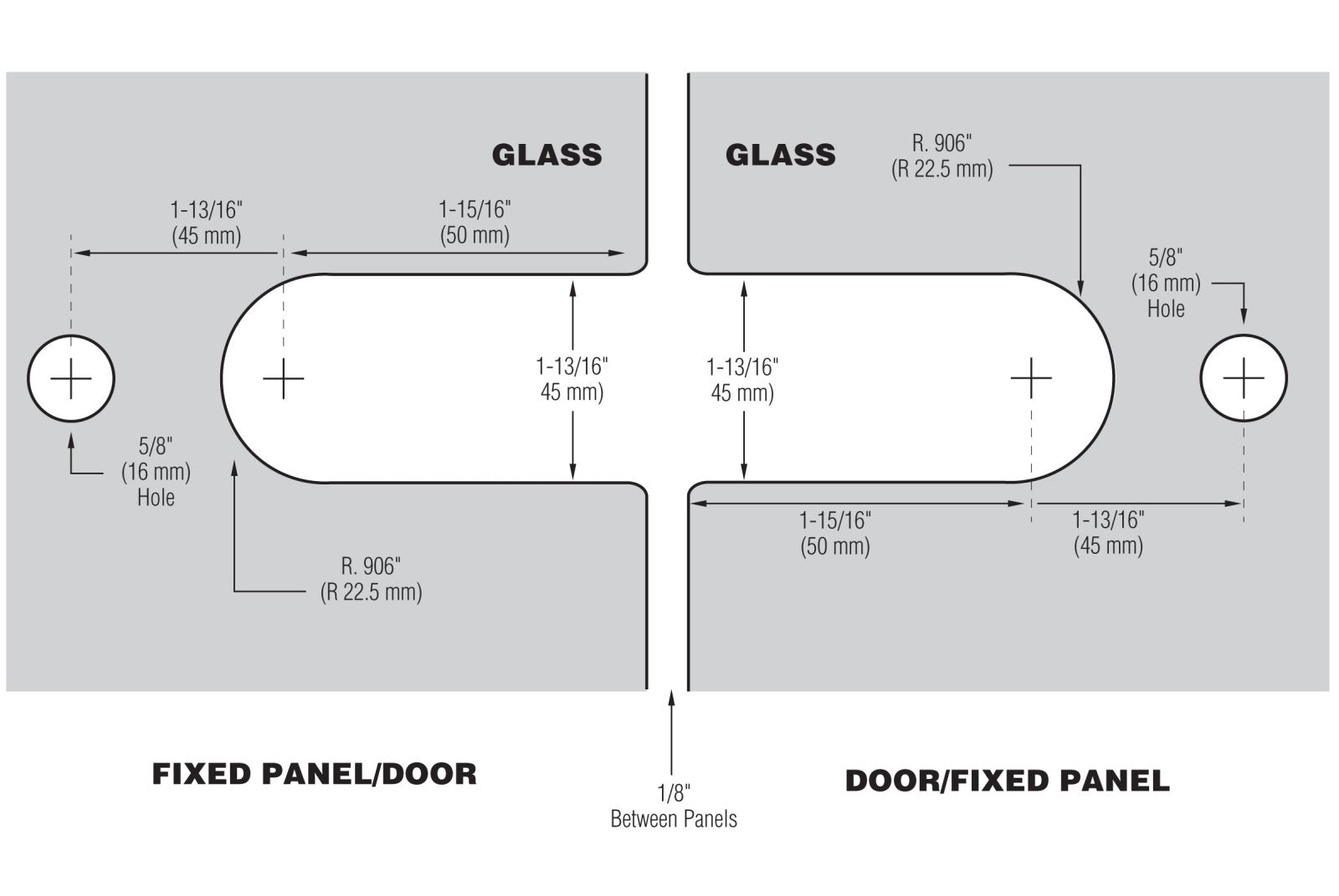 U.S. Horizon Mfg. 180° Glass to Glass Crown Series Hinge HC180GTGOB