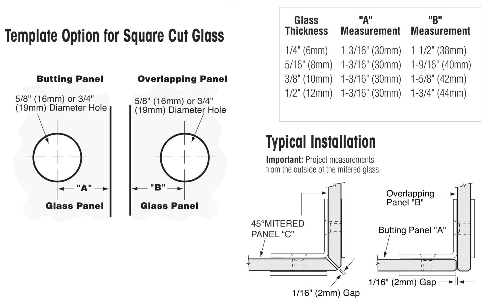 U.S. Horizon Mfg. 2 1/2" x 2" Cambered Face 90° Glass To Glass Clip CR90C