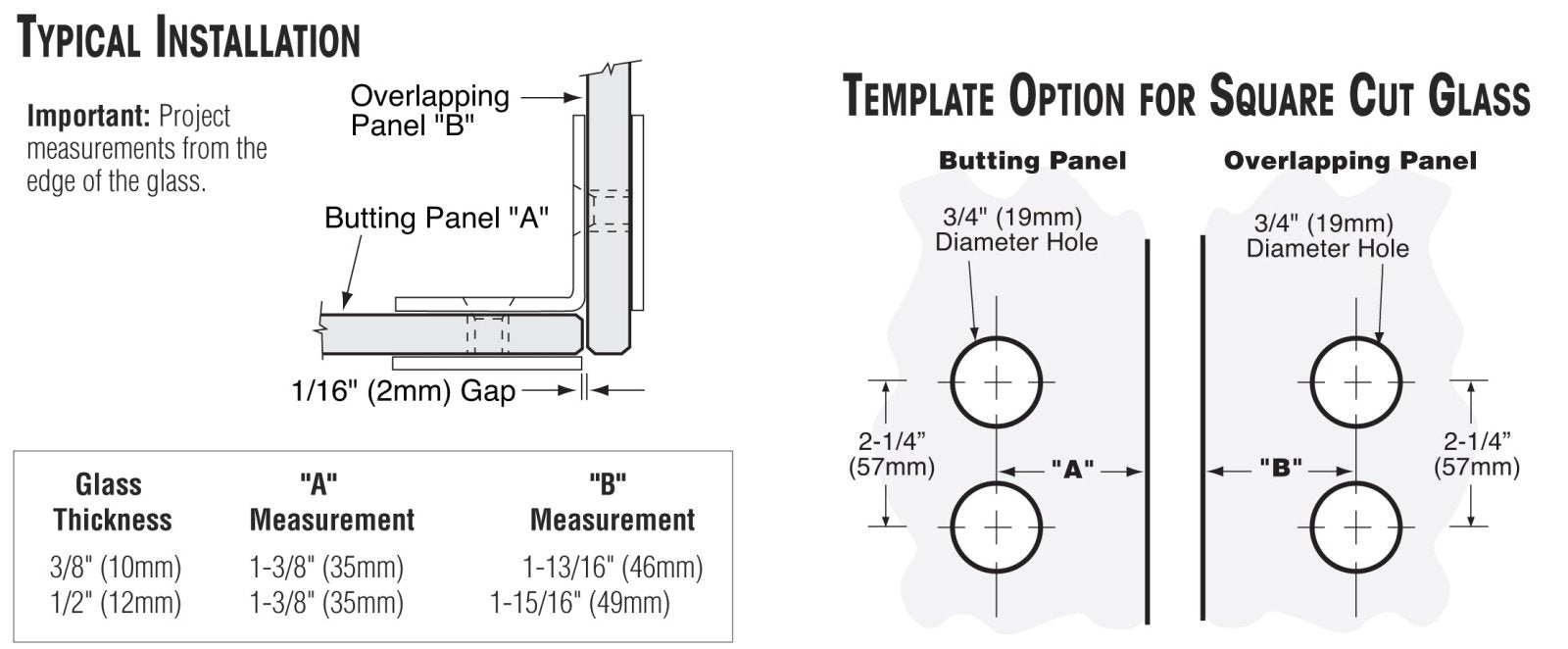 U.S. Horizon Mfg. 90 Degree Glass - to - Glass Clamps CP90GTGAB