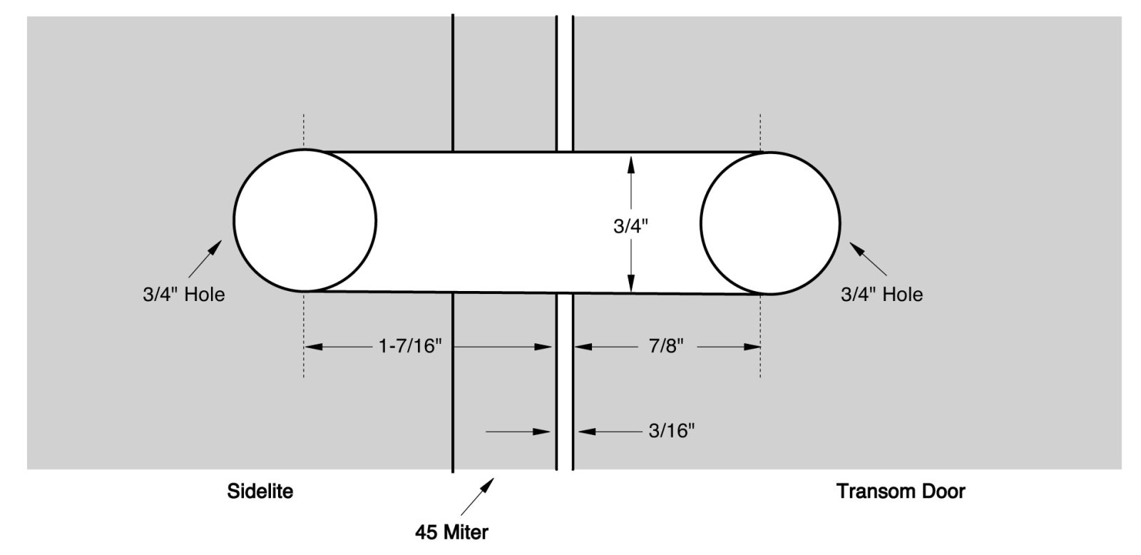 U.S. Horizon Mfg. Beveled 135 Glass To Glass Operable Transom Clip CPMT135BP