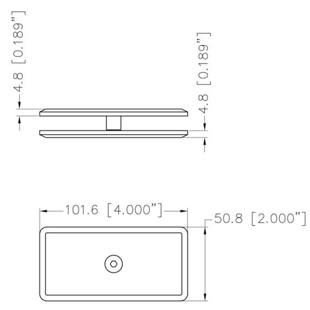 U.S. Horizon Mfg. Beveled 180 Glass to Glass Clip CP180BP