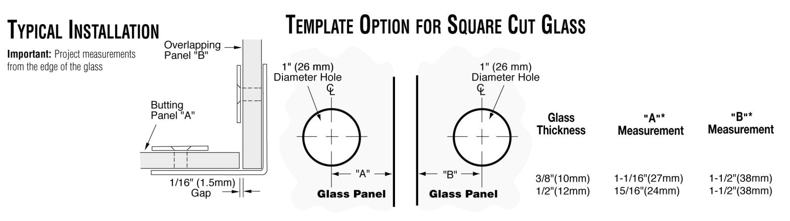 U.S. Horizon Mfg. Beveled 90 Glass to Glass Clip CP90C