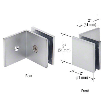 Fixed Panel Square Clamp With Large Leg - ShowerDoorHardware.com