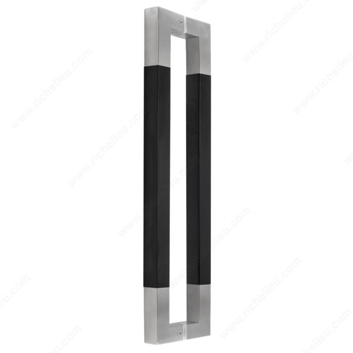 1 3/16" (30 mm) Square Tubular Pull Handles with Wood Insert for Back-to-Back Mounting