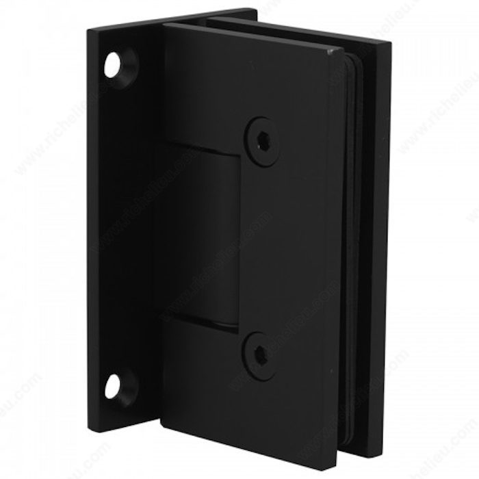 Matte Black Riveo Plus Glass-to-Wall Hinge with Full Backplate