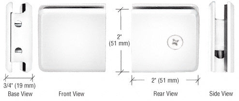 Beveled Style Notch-in-Glass Fixed Panel U-Clamp - ShowerDoorHardware.com