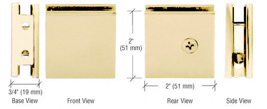 Square Style Notch-in-Glass Fixed Panel U-Clamp - ShowerDoorHardware.com
