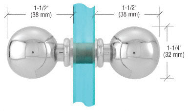 Ball Style Back-to-Back Knobs - ShowerDoorHardware.com