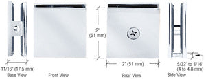 Square Style Hole-in-Glass Fixed Panel U-Clamp - ShowerDoorHardware.com