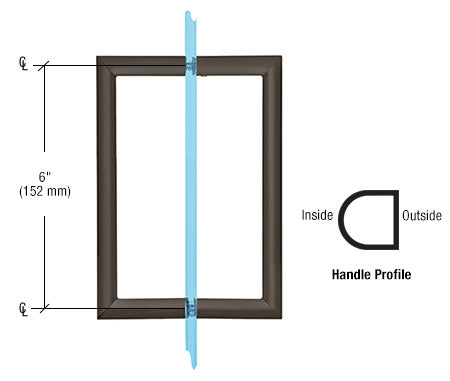 RM Series Flat Outside Surface/Round Tubing Inside Back-to-Back Pull Handle - ShowerDoorHardware.com