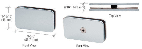 180 Degree Junior Traditional Style Fixed Glass Clamp for 1/4" Glass - ShowerDoorHardware.com