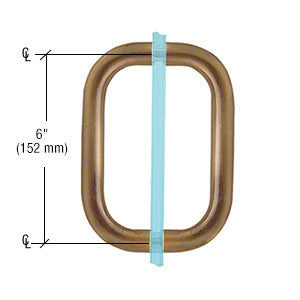 Back-to-Back Solid Brass 3/4" Diameter Pull Handles without Metal Washers - ShowerDoorHardware.com