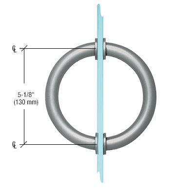 5-1/8" Tubular Back-to-Back Circular Style Brass Shower Door 3/4" Diameter Pull Handles - ShowerDoorHardware.com