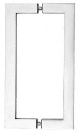 18" Glass Mounted Square Tube Style Back-to-Back Pull Handle