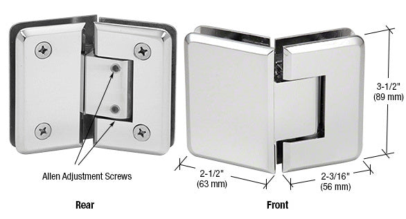Pinnacle 345 Series Adjustable 135 Degree Glass-to-Glass Hinge