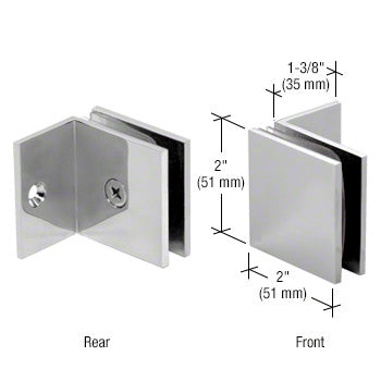 Fixed Panel Square Clamp With Small Leg - ShowerDoorHardware.com