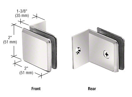 Fixed Panel Beveled Clamp With Small Leg - ShowerDoorHardware.com