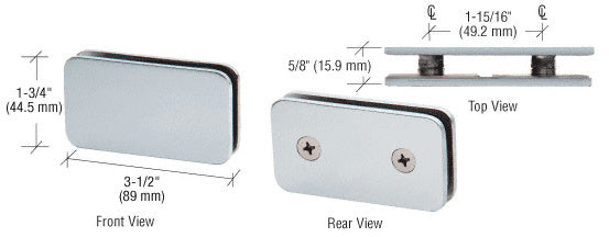 180 Degree Traditional Style Double Stud Glass-to-Glass Clamp - ShowerDoorHardware.com