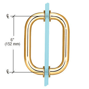 Back-to-Back Solid Brass 3/4" Diameter Pull Handles with Metal Washers - ShowerDoorHardware.com