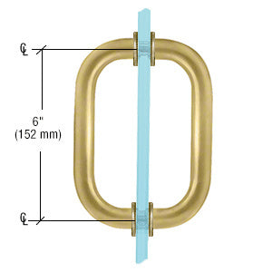 Back-to-Back Solid Brass 3/4" Diameter Pull Handles with Metal Washers - ShowerDoorHardware.com