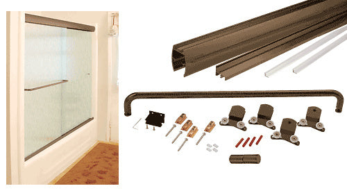 CRL 72" x 72" Cottage CK Series Sliding Shower Door Kit with Clear Jambs for 3/8" Glass