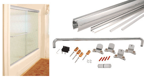 CRL 72" x 80" Cottage CK Series Sliding Shower Door Kit with Clear Jambs for 3/8" Glass