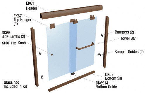 CRL 60" x 60" Suite "EK" Series Shower Door Kit