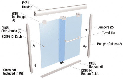 CRL 60" x 60" Suite "EK" Series Shower Door Kit