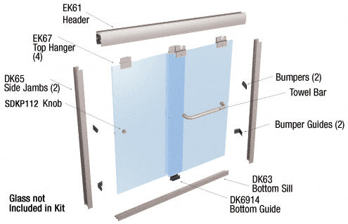 CRL 60" x 72" Suite "EK" Series Shower Door Kit