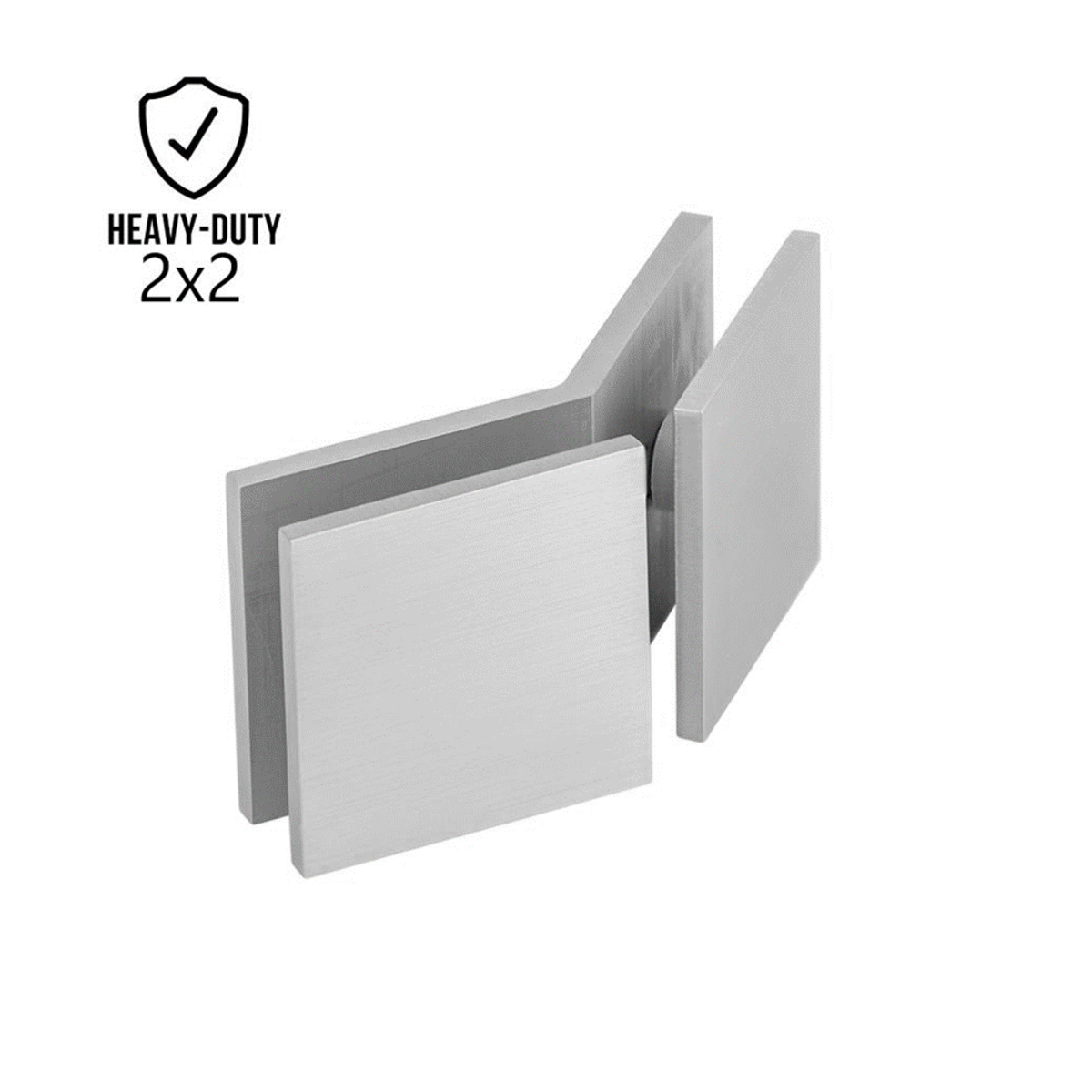 2" x 2" 135° Heavy Duty Glass to Glass Square Edges Glass Clamp