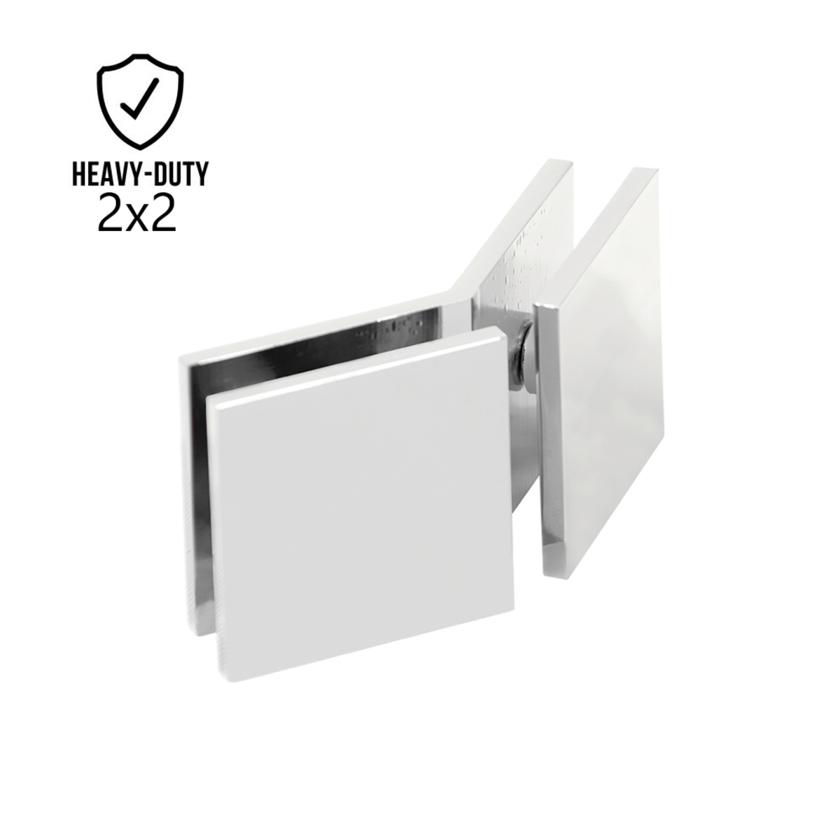 2" x 2" 135° Heavy Duty Glass to Glass Square Edges Glass Clamp