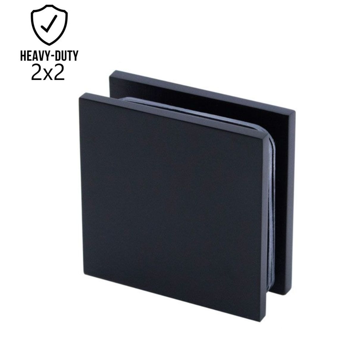 2" x 2" Heavy Duty Wall to Glass Square Edges Glass Clamp