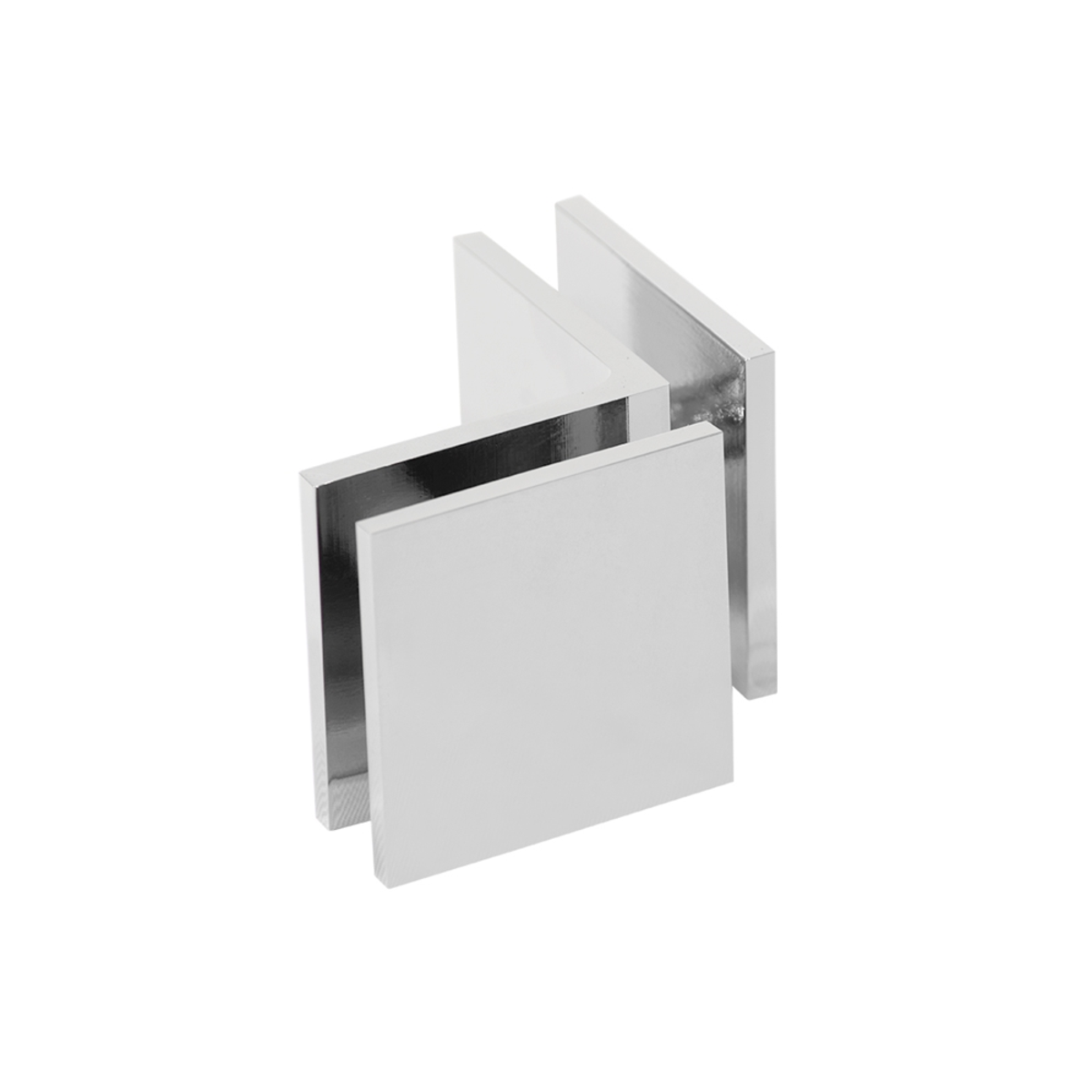 1 3/4" x 1 3/4" 90° Open Face Glass to Glass Square Edge Glass Clamp