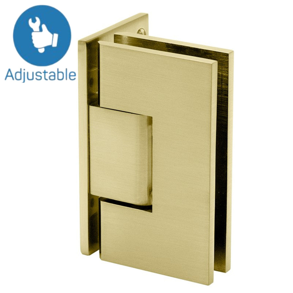 Wall to Glass Offset Back Plate Adjustable Hinge IMP-110-OS-AJ-Brushed ...