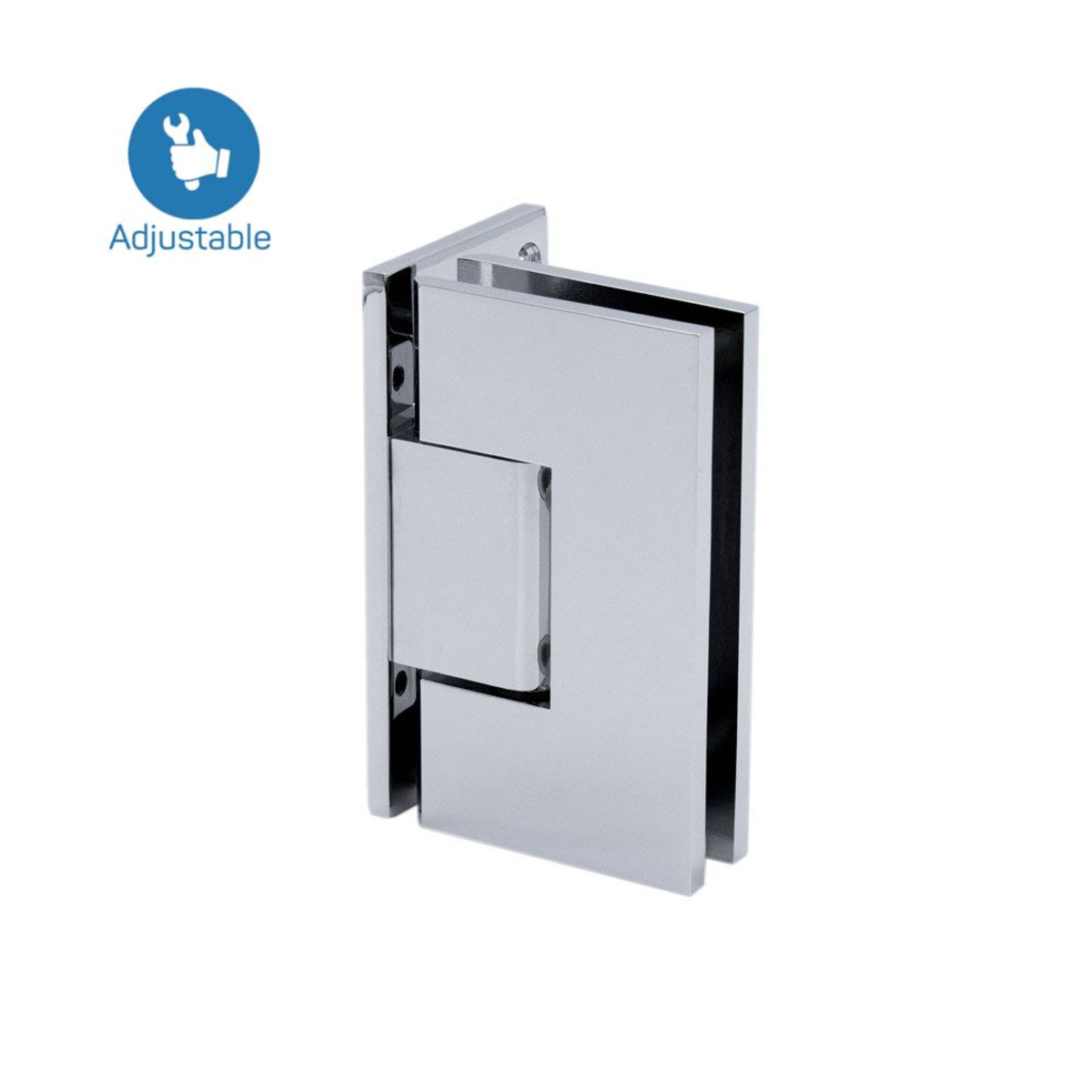 Wall to Glass Offset Back Plate Adjustable Hinge