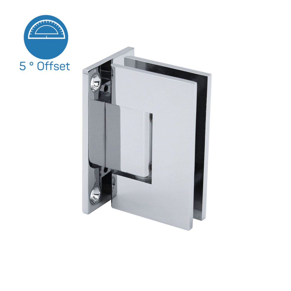 5° Wall to Glass Full Back Plate Hinge