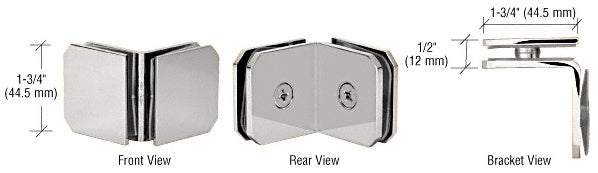 Chrome Monaco Series 90 Degree Glass-to-Glass Clamp - ShowerDoorHardware.com