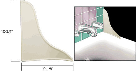 Porcelain White Curved Profile Tub Splash Guard