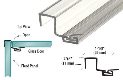CRL 'U' Seal Polycarbonate Strike with Leg and Insert at 90 Degrees for Glass