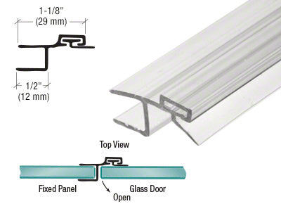 CRL Polycarbonate Strike and Door H Jamb Seal with Vinyl Insert 180 Degree for Glass