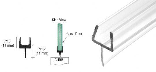 One-Piece Bottom Seal with Clear T Wipe for 3/8 or 1/2 Glass