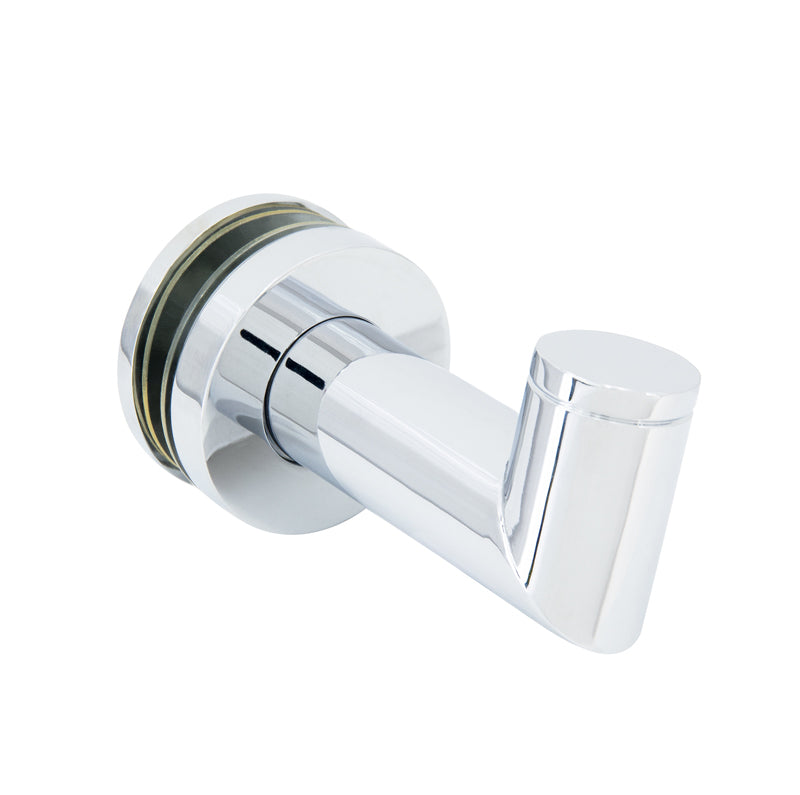 FHC Mitered Thru-Glass Towel/Robe Hook For 3/8" And 1/2" Glass